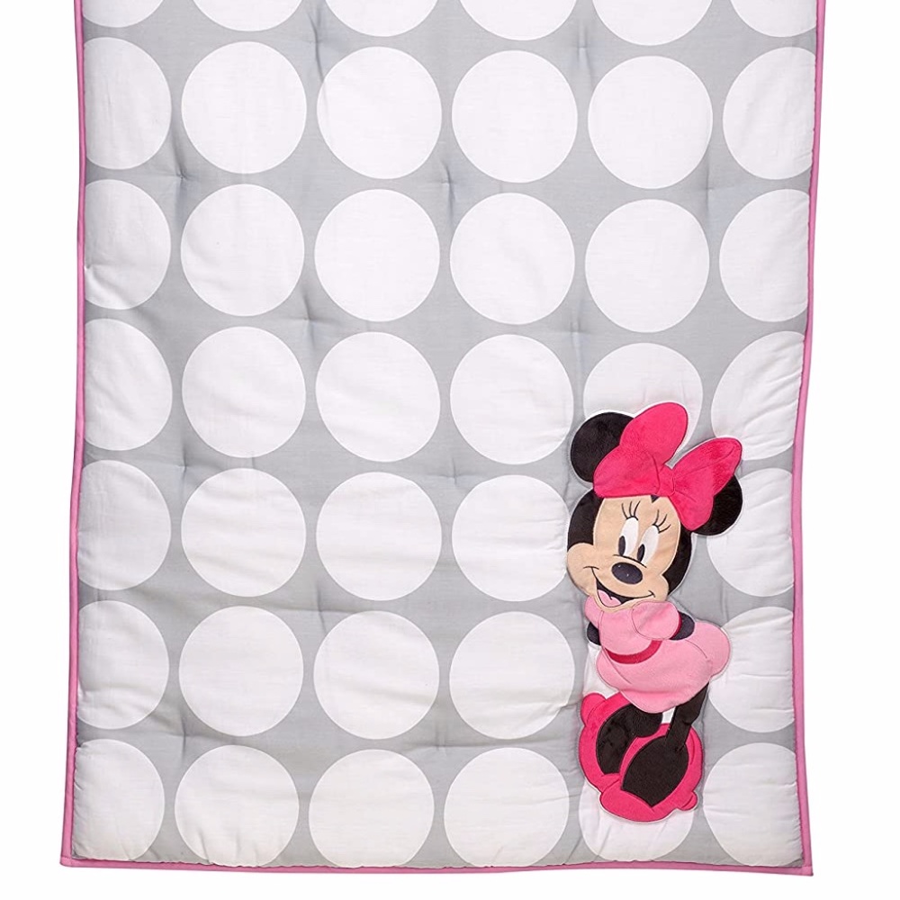 Minnie Mouse Polka Dots 4 Piece Crib Bedding Set - Picture 4 of 9